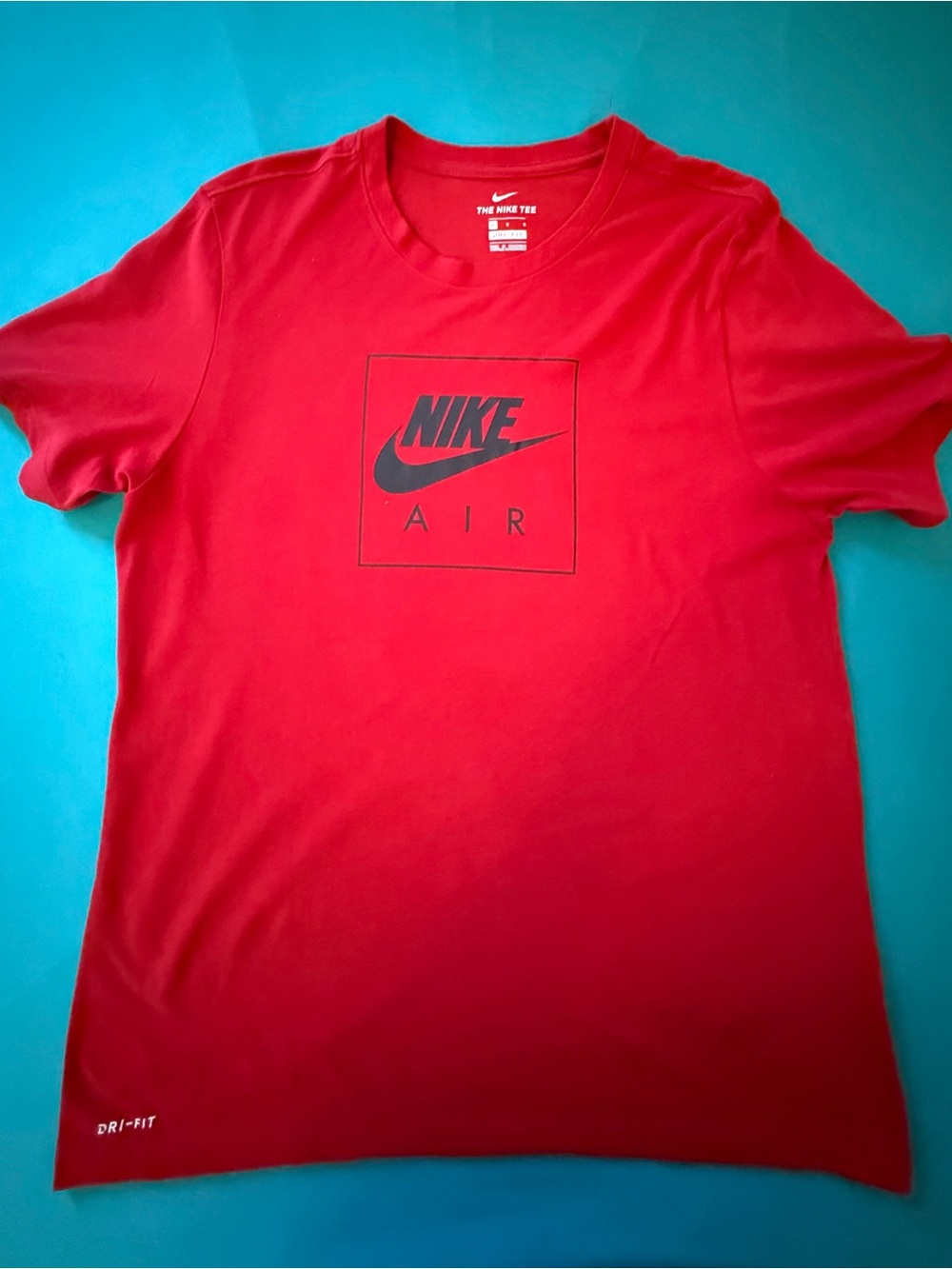 Nike Red Short Sleeve Crew Neck Tee with Nike Air Logo